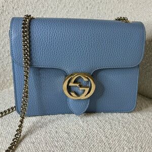 GUCCI Small Interlocking G Crossbody Bag - Blue